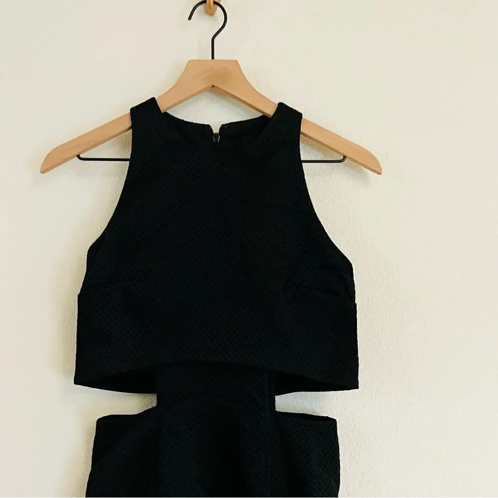 Cynthia rowley Women's Black Mid Cut Out Midi Sleeveless Dress Size 2
